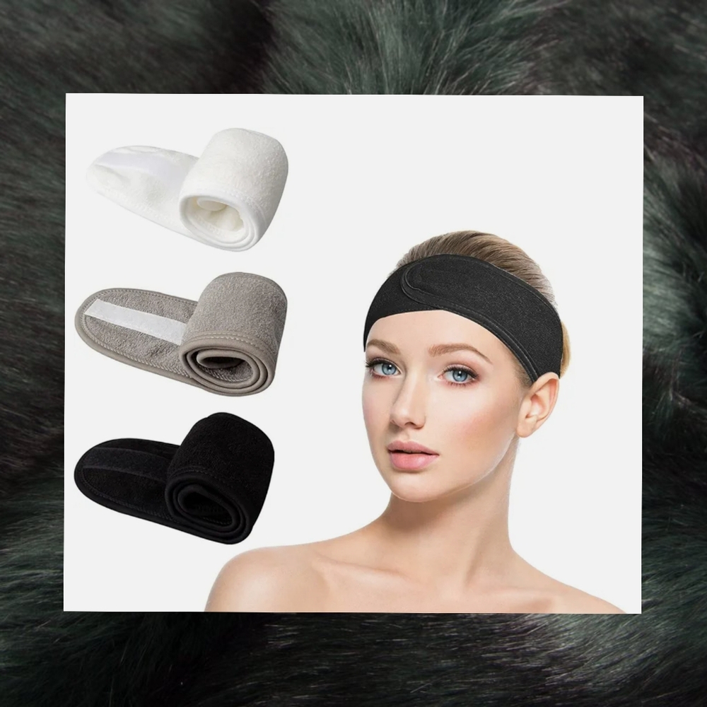 👣 4/$20. Spa Facial Adjustable Headbands. 3 Pieces - Black, White, Gray